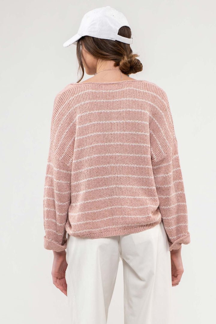 Mauve Stripe Sweater