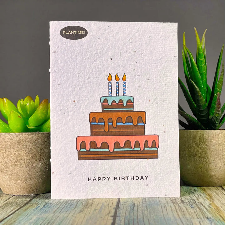 Birthday Cake Plantable Greeting Card