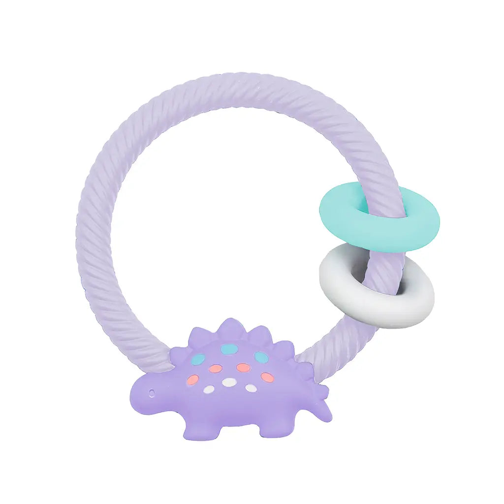 Ritzy Rattle™ Silicone Teether Rattles-Lilac Dino