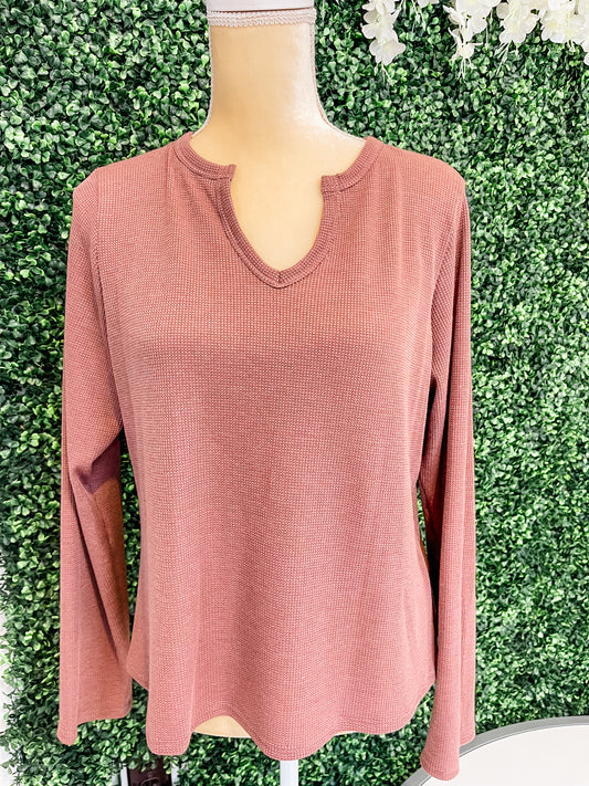 Mauve Thermal Long Sleeve Top