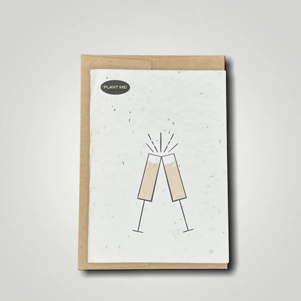 Champagne Flute Plantable Greeting Card