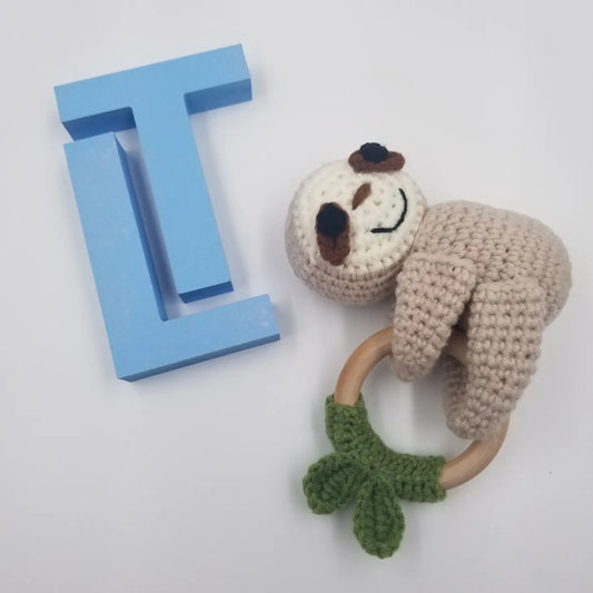 Hand Crochet Knitting Sloth Rattle