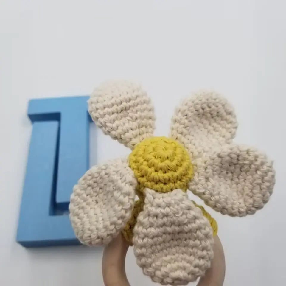 Hand Crochet Bloom Flower Rattle