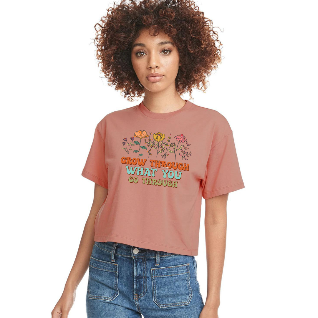Grow Through Cropped Graphic Tee