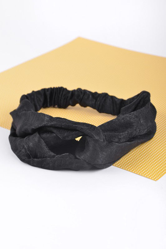 Black Knotted Elastic Headband