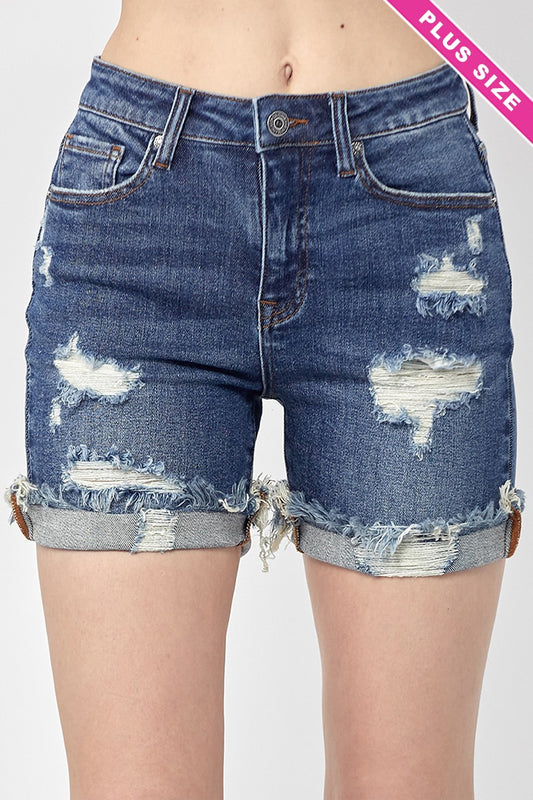 Risen Distressed Cuff Shorts