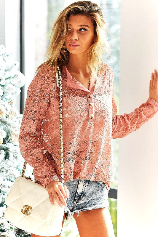 Rose Flower Lace Top