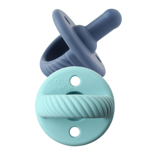 Sweetie Soother™ Pacifier Sets (2-pack) Robin's Egg Blue + Navy Cables