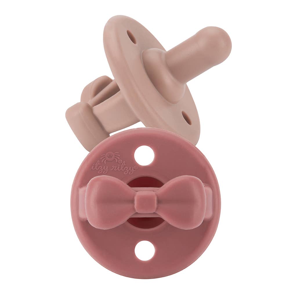 Sweetie Soother™ Pacifier Sets (2-pack) Clay + Rosewood Bows