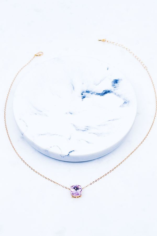 16" Pink Stone Necklace