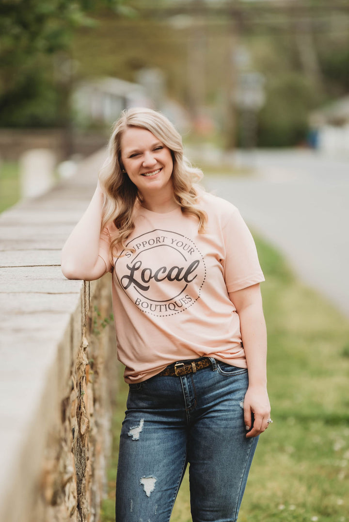Support Local Boutiques Graphic- Peach