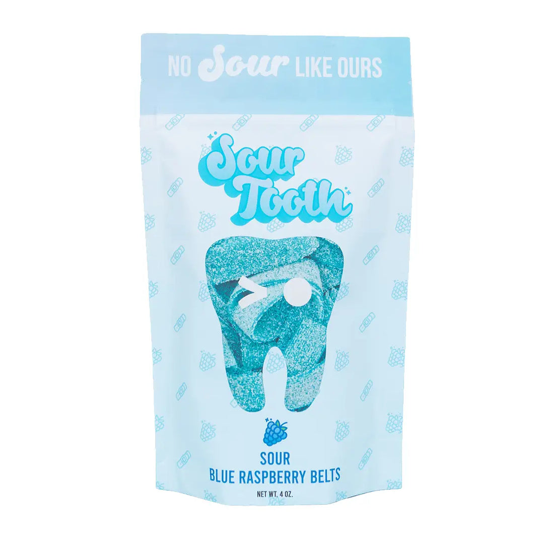Sour Blue Raspberry Belts- Sour Tooth