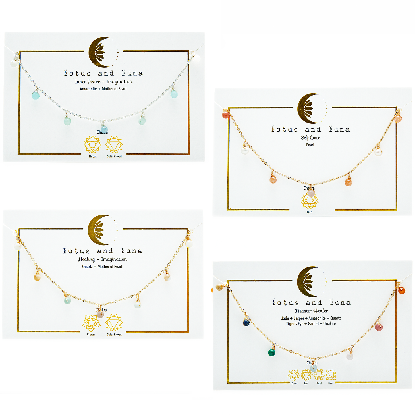 Luna + Lotus Dewdrop Necklace Assorted