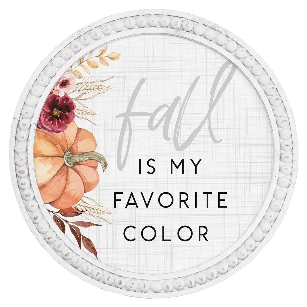 Fall Favorite Color Beaded Circle Sign