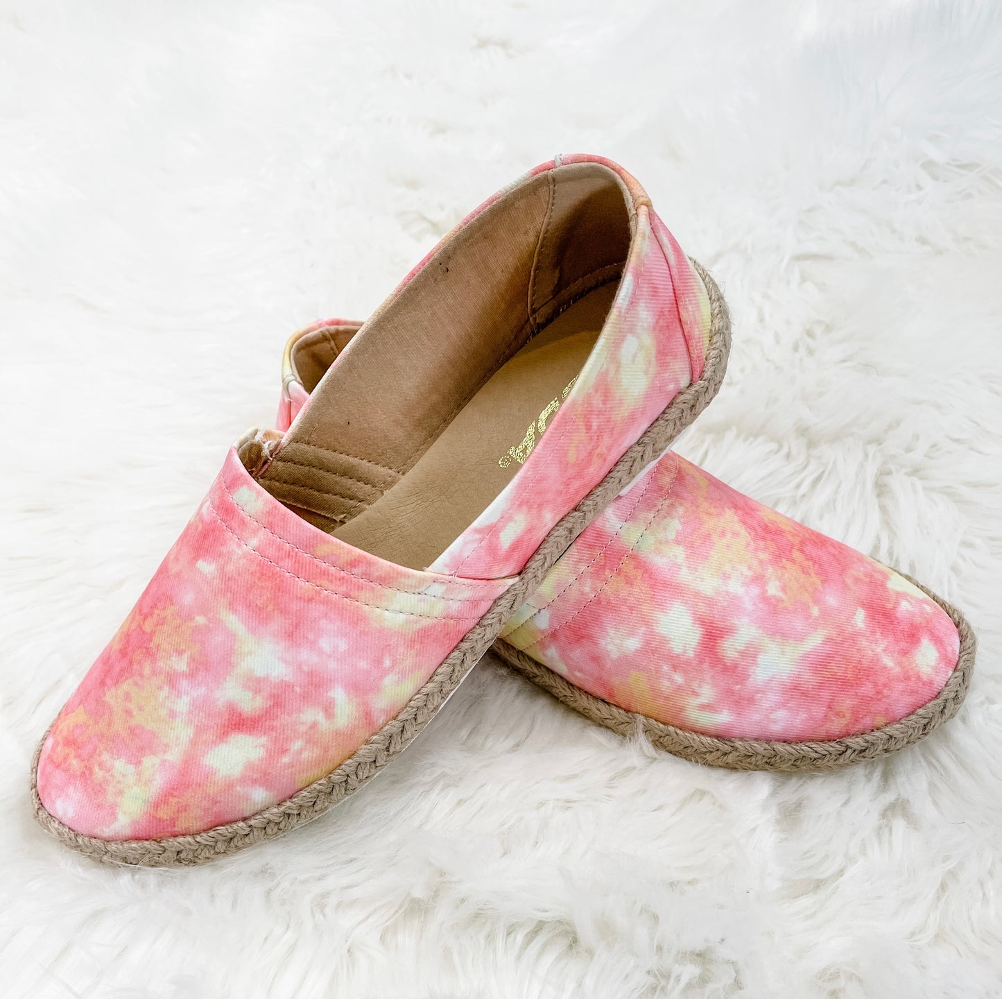 Betty- Pink/Yellow Tie Dye Slip On Shoes